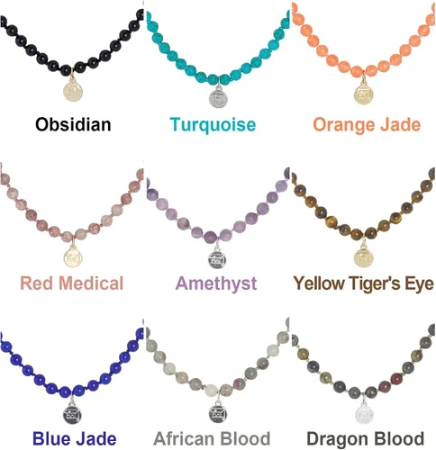 Vista 3 de Firstmeet Collar de piedra larga de ágata con cuentas de cadena redonda suave pulsera joyería para mujer Amatista