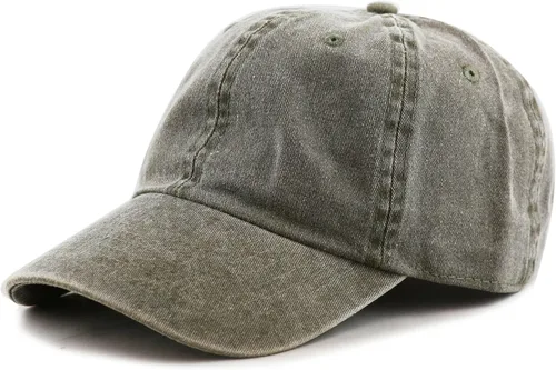 Vista 17 de The Hat Depot 100% algodón pigmento teñido de perfil bajo sombrero de papá seis panel casquillo 1. Negro.