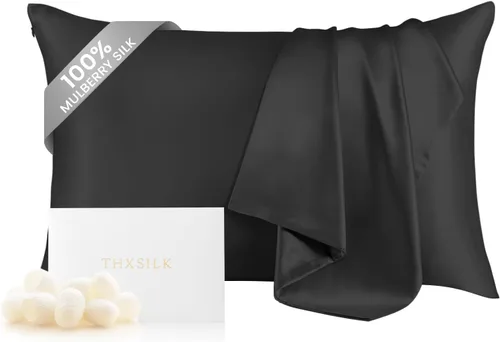 Vista 23 de THXSILK Funda de almohada 100% seda de morera para la salud del cabello y la piel, funda de almohada suave y lisa con cremallera oculta, ambos lados