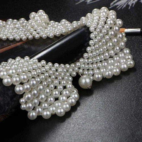 Vista 7 de RBG Collar de disidencia para mujeres y niñas blusa desmontable con cuentas de perlas collar falso collar femenino Ruth Bader Ginsburg Metal
