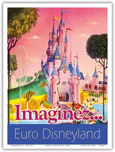 Vista 9 de Euro Disneyland - Paris France - Imaginez (Imagine) - Póster de viaje vintage c.1990s - Impresión artística maestra (sin marco) de 6 x 9 pulgadas