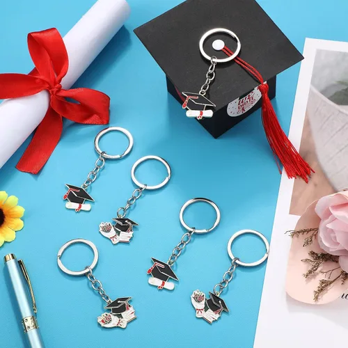 Vista 4 de Ecally 12 llaveros de graduación para la clase de 2023, regalo inspirador de graduación para mujeres y hombres