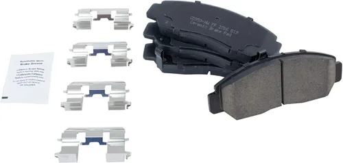 Vista 4 de TRQ Kit de pastillas de freno delanteras y traseras y rotores Kit de productos químicos de freno, pastillas de freno de cerámica compatible