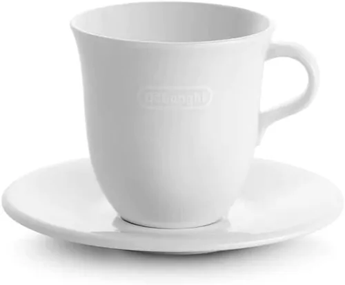 Vista 3 de De'Longhi DLSC309 - Taza y platillo de porcelana para capuchino, juego de 2