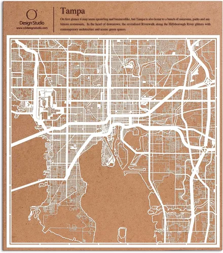Vista 51 de O3 Design Studio Aberdeen - Mapa de papel cortado en papel blanco de 12 x 12 pulgadas