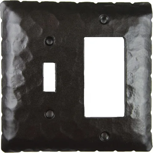 Vista 3 de Rustic Rancho - Cubierta para placa de interruptor de hierro forjado EPH47 (cera natural)