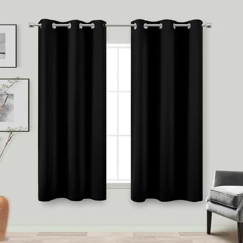 Vista 39 de KOUFALL Cortinas de Baño Aqua para Ventana, Juego de 2 Paneles Decoración Costera Cortinas Cortas Opacas para Ventana Pequeña de Cocina Puerta