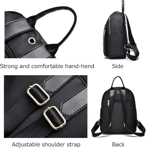 Vista 5 de Mochila para mujer, impermeable, ligera, a la moda, casual, de viaje, para mujer