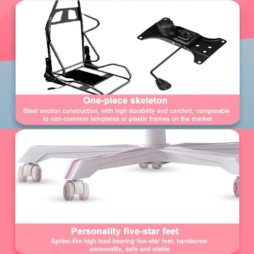 Vista 6 de Silla de oficina para videojuegos, silla de computadora, respaldo alto, ajustable, silla giratoria para deportes electrónicos, silla reclinable