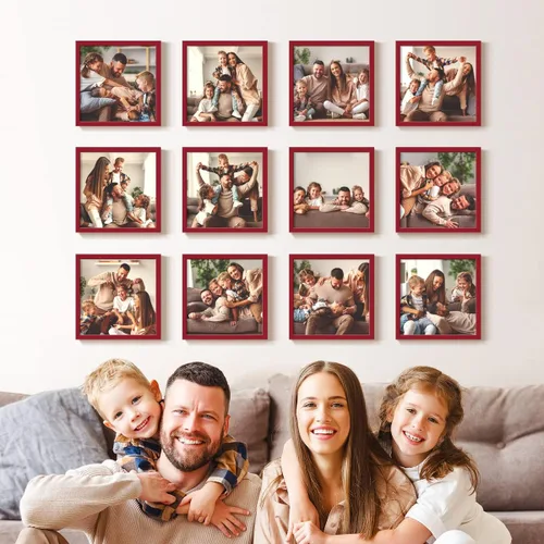 Vista 33 de Renditions Gallery Impresiones fotográficas personalizadas de 8 x 8 con marcos de fotos de madera real. Crea collage de fotos personalizado con Azul
