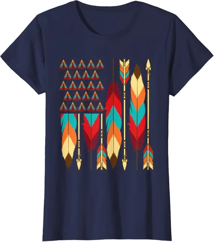 Vista 39 de Native American Bandera - Camiseta de veteranos indígenas del Mes del Orgullo, Negro, S