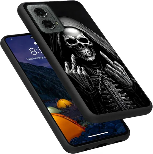 Vista 64 de Funda para Motorola Moto G Play 4G 2024, delgada y ligera, de silicona de TPU suave, color negro, ultrafina, para Motorola Moto G Play 4G 2024, Art