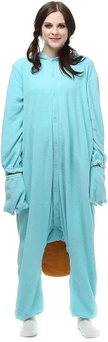 Vista 2 de Wishliker Unisex Adults Halloween Costumes Onesie Animal Outfit Sleepwear Pink Pig