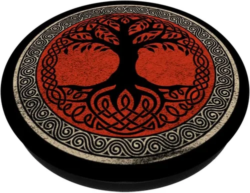 Vista 2 de Viking Tree Yggdrasil Odin Wotan Norse Mythology Valhalla PopSockets PopGrip: agarre intercambiable para teléfonos y tabletas PopSockets estándar