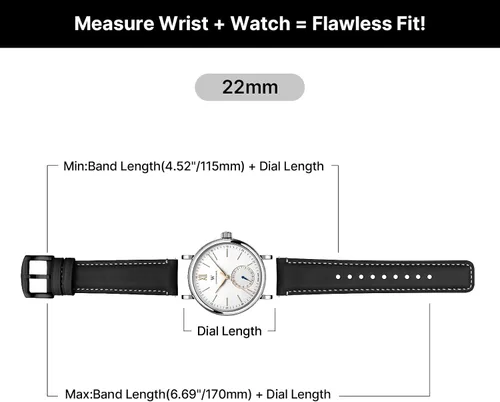 Vista 67 de Fullmosa Correa de reloj de liberación rápida de 0.866 in, 0.787 in y 0.709 in, bandas de cuero bruñido para Samsung Galaxy Watch/Garmin Watch