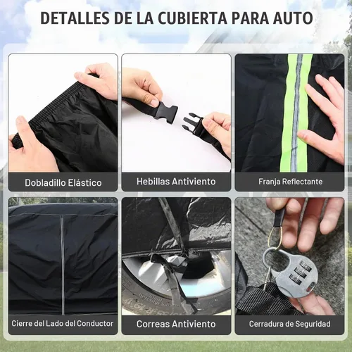Vista 4 de Funda impermeable para auto Compatible con Chevrolet Impala SS/LS/LT 2000-2020, 6 capas de fundas para auto para todo tipo de clima con cremallera