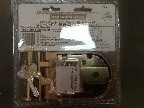 Vista 2 de Bloqueo de seguridad Jimmyproof de un solo cilindro - Cardado