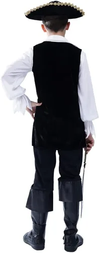 Vista 5 de DSplay Disfraz de pirata para niños, cosplay, ropa para niños, juego de rol, fiesta de Halloween para niños