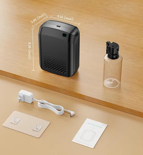Vista 7 de Difusor de aceite esencial sin agua, cobertura de 3000 pies cuadrados para oficina de hotel en casa, máquina de aroma de aire frío de 13.5 fl oz