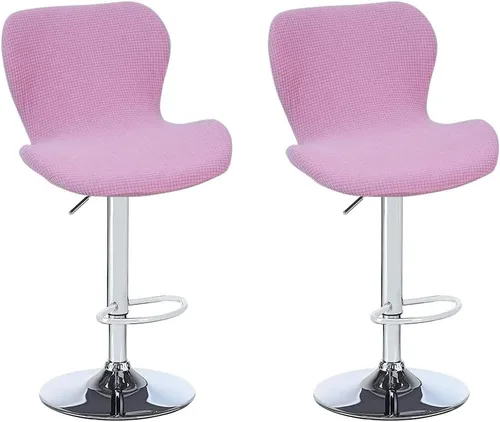 Vista 37 de Juego de 2 fundas para sillas de bar de altura de mostrador, fundas elásticas para taburetes de bar giratorios de jacquard, fundas protectoras