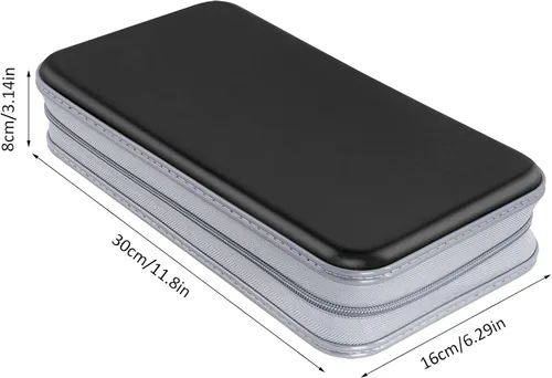 Vista 5 de Siveit - Funda para CD, capacidad para 80, negra, de plástico, estante de almacenamiento portátil Negro