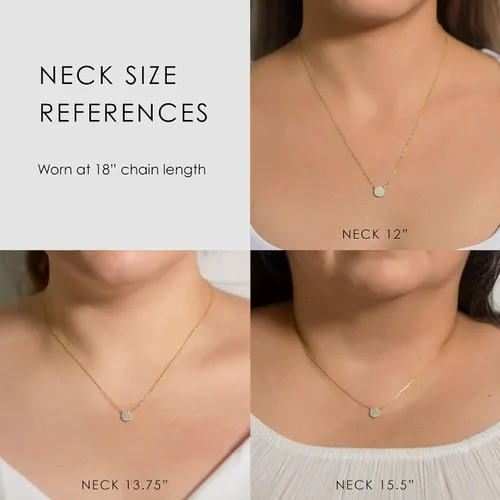Vista 5 de A+O Collar de la amistad - Collar con circonita cúbica en oro, oro rosa, plata de ley
