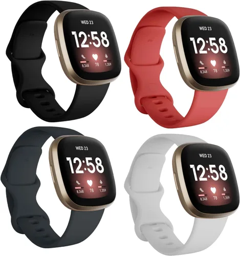 Vista 17 de Seleek Bandas de Repuesto Compatibles con Fitbit Versa 3 / Versa 4 / Sense/Sense 2, Pulseras Accesorios Clásicos de Silicona Ajustables Correas