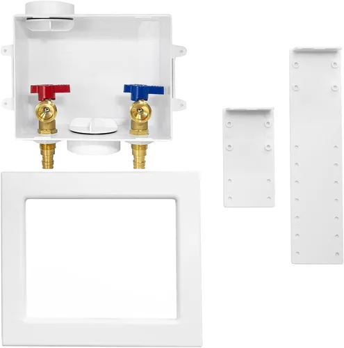 Vista 7 de Caja de salida para lavadora, drenaje central/drenaje lateral, entrada Pex-A de 1/2 pulgada x conexión de salida MHT de 3/4 pulgadas, caja de salida