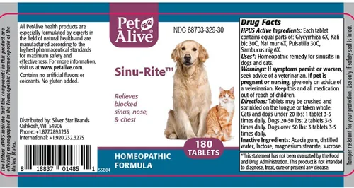 Vista 4 de PetAlive - Paquete combinado respiratorio para mascotas – Todos los remedios homeopáticos naturales alivian los síntomas de los senos paranasales