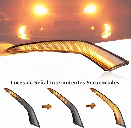 Vista 2 de Luz LED de circulación diurna con señal de giro secuencial Switchback blanca/ámbar para parachoques delantero compatible con Toyota Corolla