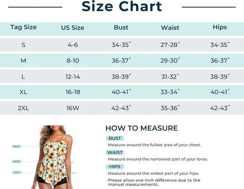 Vista 4 de Summer Mae Traje de baño tankini de 2 piezas con volantes y pantalones cortos para mujer