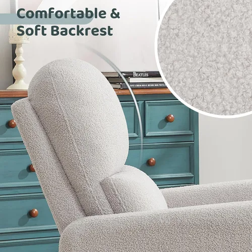 Vista 6 de Mecedora giratoria mecedora eléctrica, silla reclinable para cuarto Gris