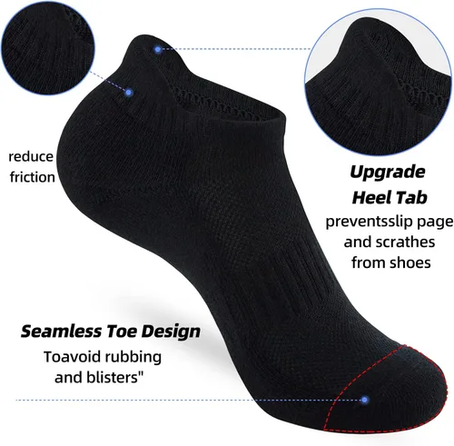 Vista 4 de ATBITER Ankle Socks Women's Running Athletic No Show Tab Socks Cushioned Low Cut 6-Pairs