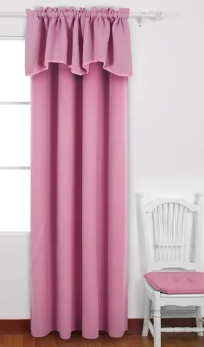 Vista 3 de Cenefas Deconovo festoneadas para cortinas pequeñas para oscurecimiento con barra de cortina sólida Valances for Windows, Kitchen Valance