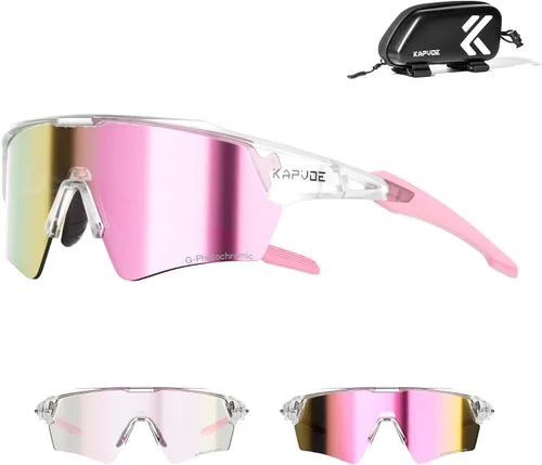 Vista 11 de KAPVOE Gafas de ciclismo fotocromáticas para hombres y mujeres, gafas de sol deportivas con protección UV, gafas de bicicleta de montaña, MTB