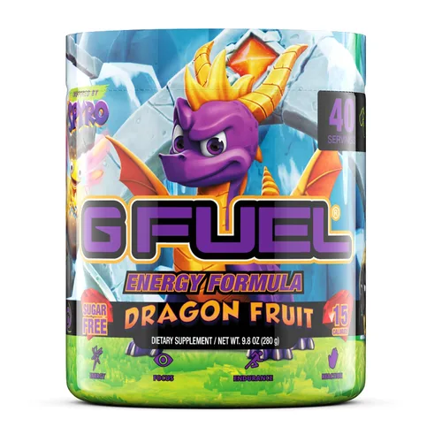 Vista 3 de G Fuel Sonic - Polvo de bebida energética preentrenamiento, mezcla de cafeína para juegos, sin azúcar, aminoácidos para el enfoque, vitaminas +