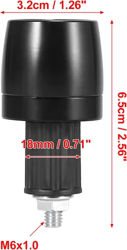 Vista 3 de Motoforti 2 unids Universal 0.709 in Manillar End Tapas Plug Bar End CNC Aleación de aluminio para motocicleta Negro