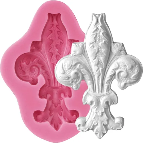 Vista 13 de Funshowcase Flourish Scroll Lace Fondant Molde de silicona para decoración de pasteles, proyectos de manualidades de arcilla polimérica