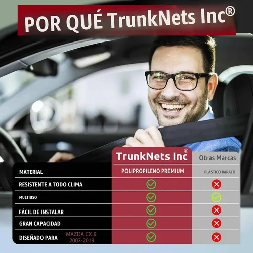 Vista 5 de Red de carga de malla para maletero estilo sobre para Mazda CX-9 2007-2023 – Accesorios de coche – Organizadores y almacenamiento de maletero
