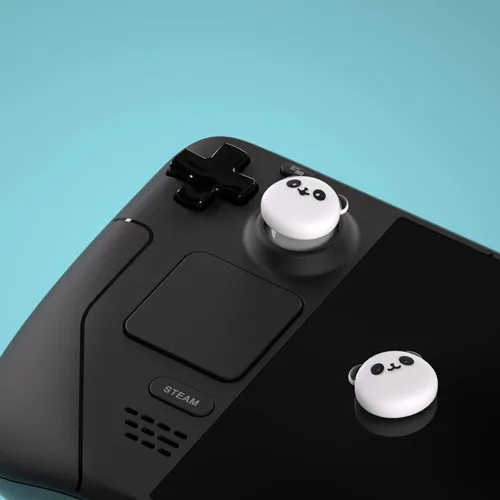 Vista 5 de PlayVital Thumb Grip Caps for Steam Deck LCD, Silicone Thumbsticks Grips Joystick Caps for Steam Deck OLED - Chubby Panda