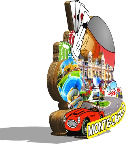 Vista 2 de Imán de Monaco Montecarlo para nevera de madera 3D, montecarlo, recuerdos coleccionables, decoración hecha a mano