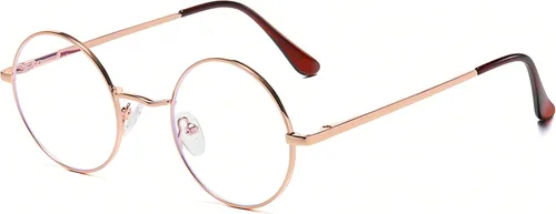 Vista 8 de Kursan Pequeñas gafas redondas claras sin prescripción del marco del círculo de los vidrios 01 Dorado