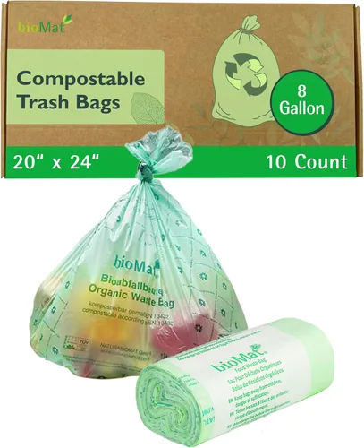 Vista 15 de bioMat Bolsas compostables de desechos de alimentos de 2.6 galones, 125