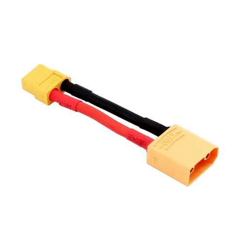 Vista 5 de Adaptador convertidor de conector XT90 macho a XT60 hembra con cable de 12 awg de 1.96 pulgadas y 2.0 in (paquete de 3)