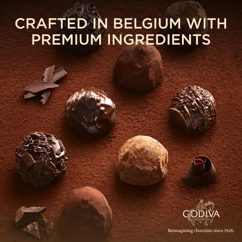 Vista 4 de Godiva - Caja de regalo de trufas belgas de chocolate oscuro, gourmet