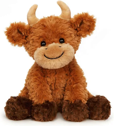 Vista 27 de Hopearl Adorable Vaca de Peluche, Juguetes de Vaca Flexible Suave, Animales de Peluche, Regalos de Cumpleaños Lindos para Niños, Niñas, Niños