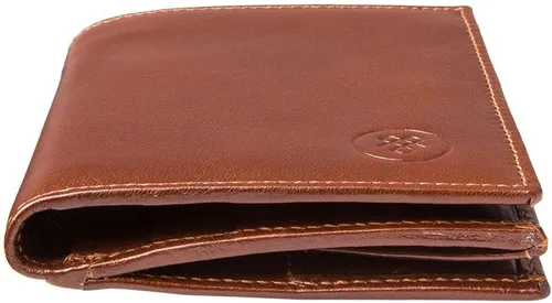 Vista 5 de Maxwell Scott Mens Luxury Leather Bifold Wallet with Coin Pocket The Rocca Classic Small Pocketbook Cards Holder Tan Brown