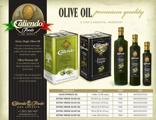 Vista 2 de Caliendo Aceite de oliva virgen extra premium, auténtico sabor con cuerpo, botella de 33.8 onzas líquidas