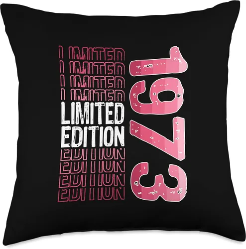 Vista 4 de Edición limitada Vintage 1973 Retro Birthday Throw Pillow