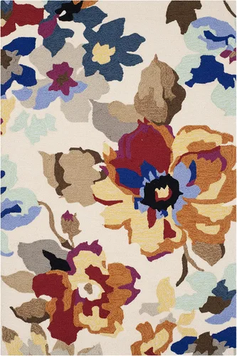 Vista 3 de SAFAVIEH Four Seasons Collection FRS509D - Alfombra floral con gancho a mano (3 pies 6 pulgadas x 5 pies 6 pulgadas), color marfil/multi